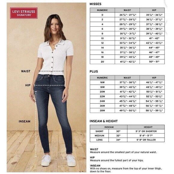 Levi Strauss Signature High-Rise Skinny Jeans Black Size 14S Super Stretch - Picture 5 of 6